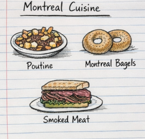 Montreal cuisine research chart